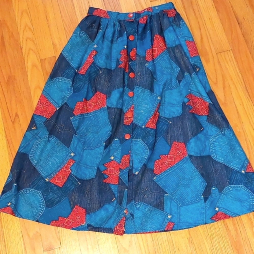Handmade Vintage Patchwork Skirt - image 1
